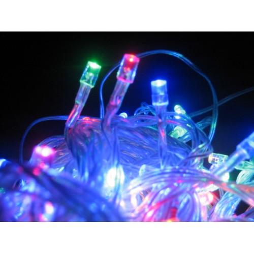 75M 700 LED Christmas Fairy Lights - Multi (Clear Cable)